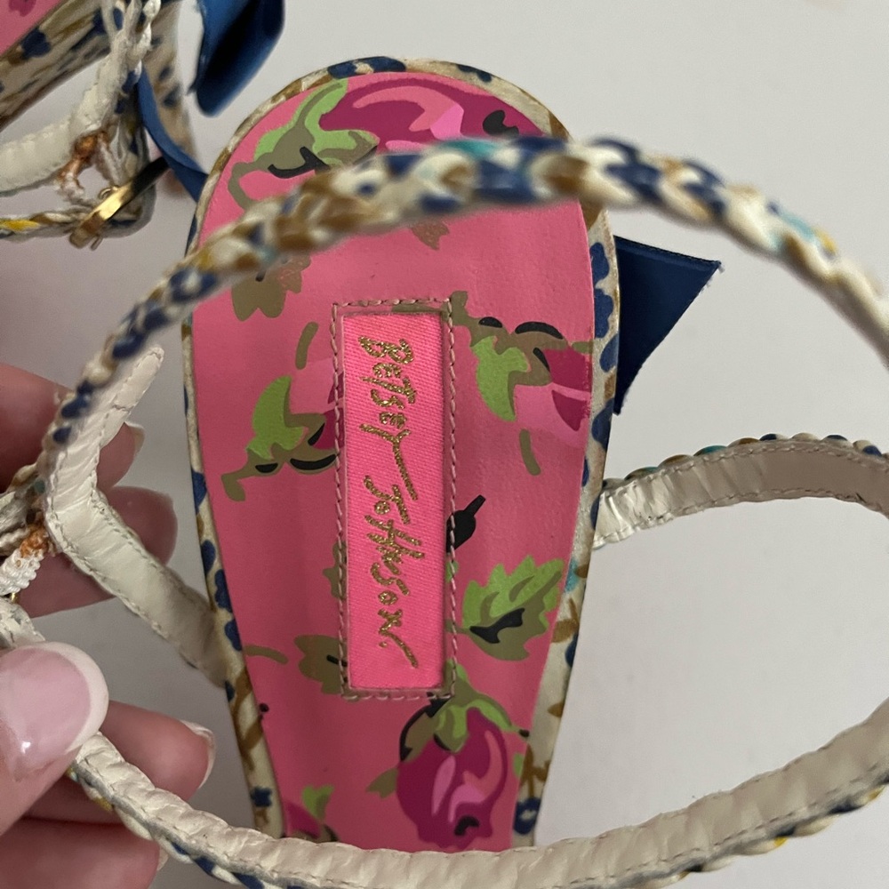LIMITED EDITION Betsey Johnson BLUE BOW Floral STILETTO Size 10M - Picture 6 of 9